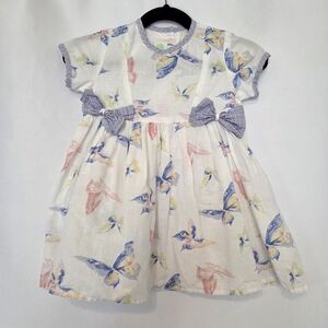 Baby Lulu Cotton Linen Butterfly Dress 24 Mos